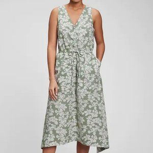 Tie-Waist Midi Dress w/Pockets NWT